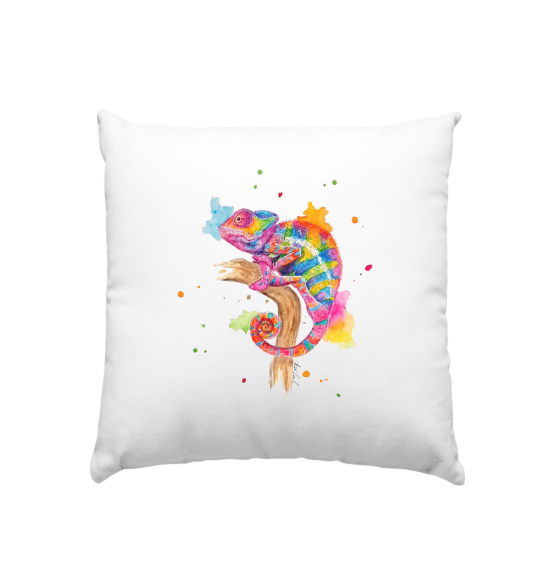 Buntes Chamäleon - Kissen 40x40cm