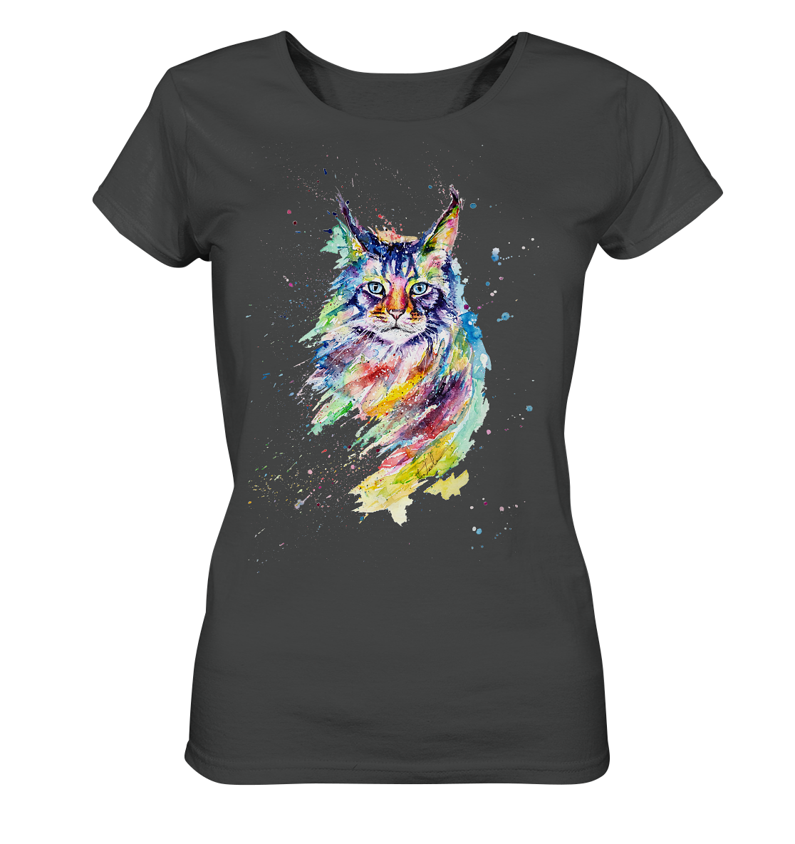 Bunte Katze - Ladies Organic Basic Shirt
