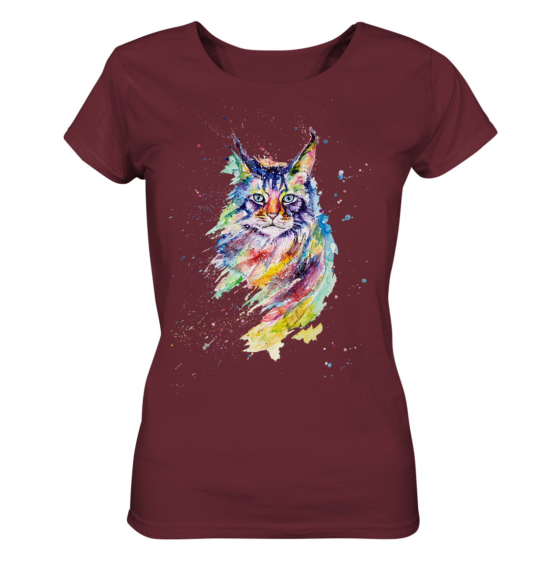 Bunte Katze - Ladies Organic Basic Shirt