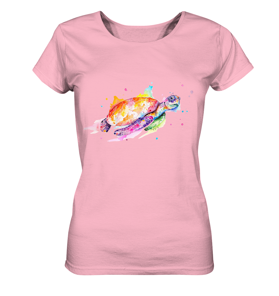 Bunte Meeresschildkröte - Ladies Organic Basic Shirt
