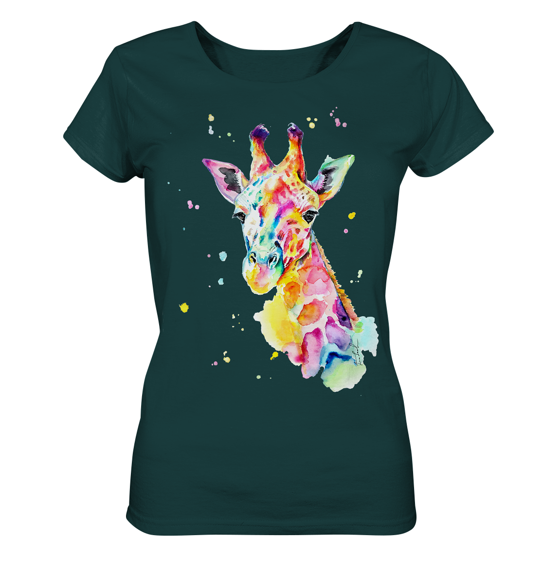 Bunte Giraffe - Ladies Organic Shirt