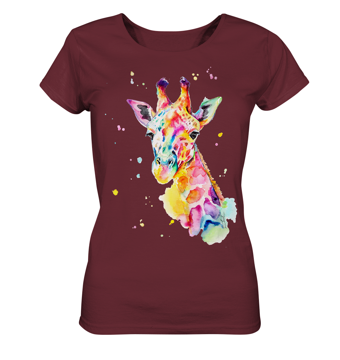 Bunte Giraffe - Ladies Organic Shirt