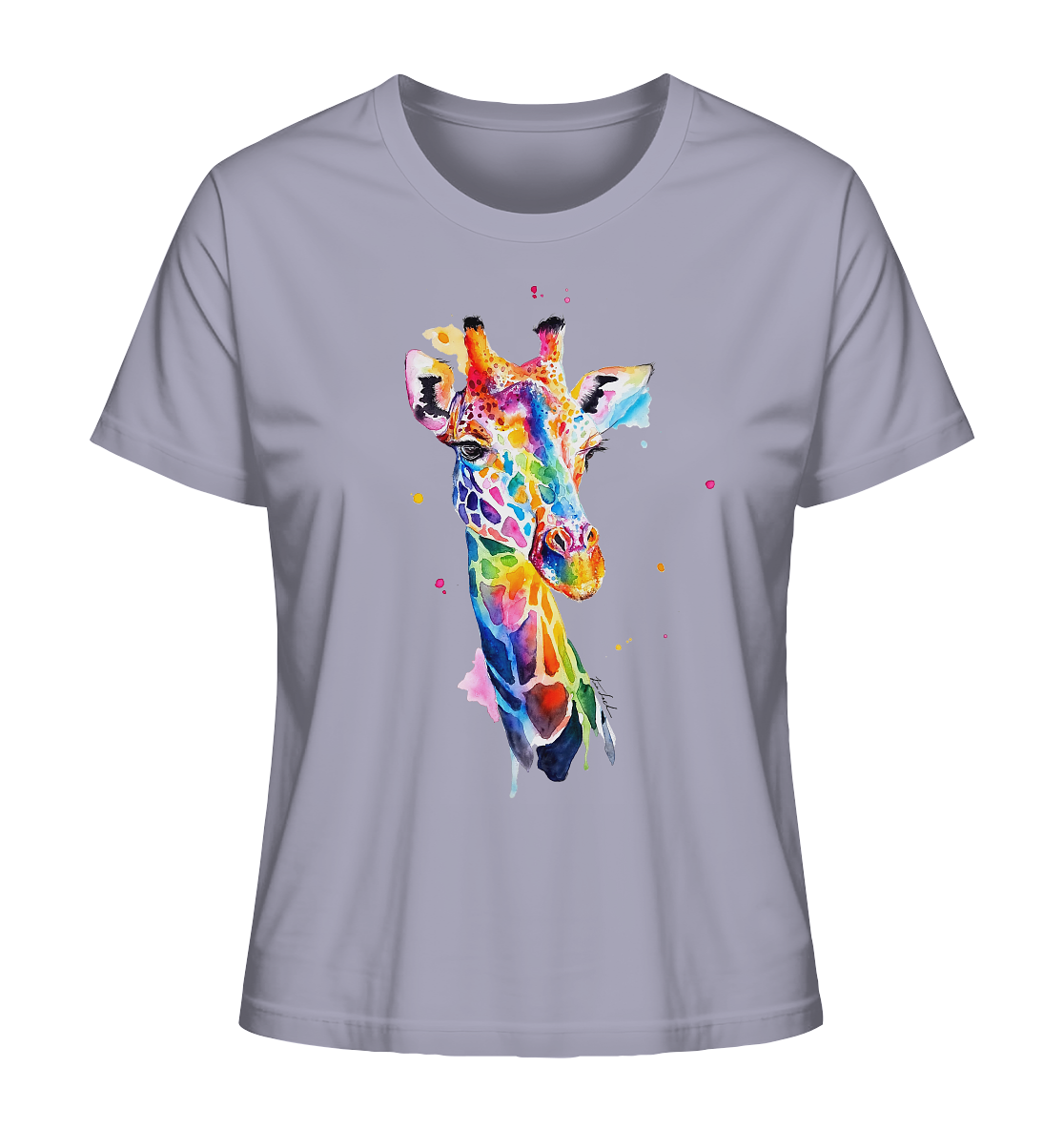 Motiv farbenfrohe Giraffe - Ladies Organic Shirt