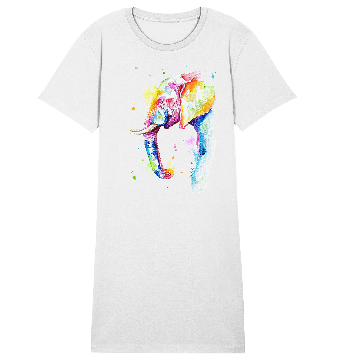 Bunter Elefant - Ladies Organic Shirt Dress