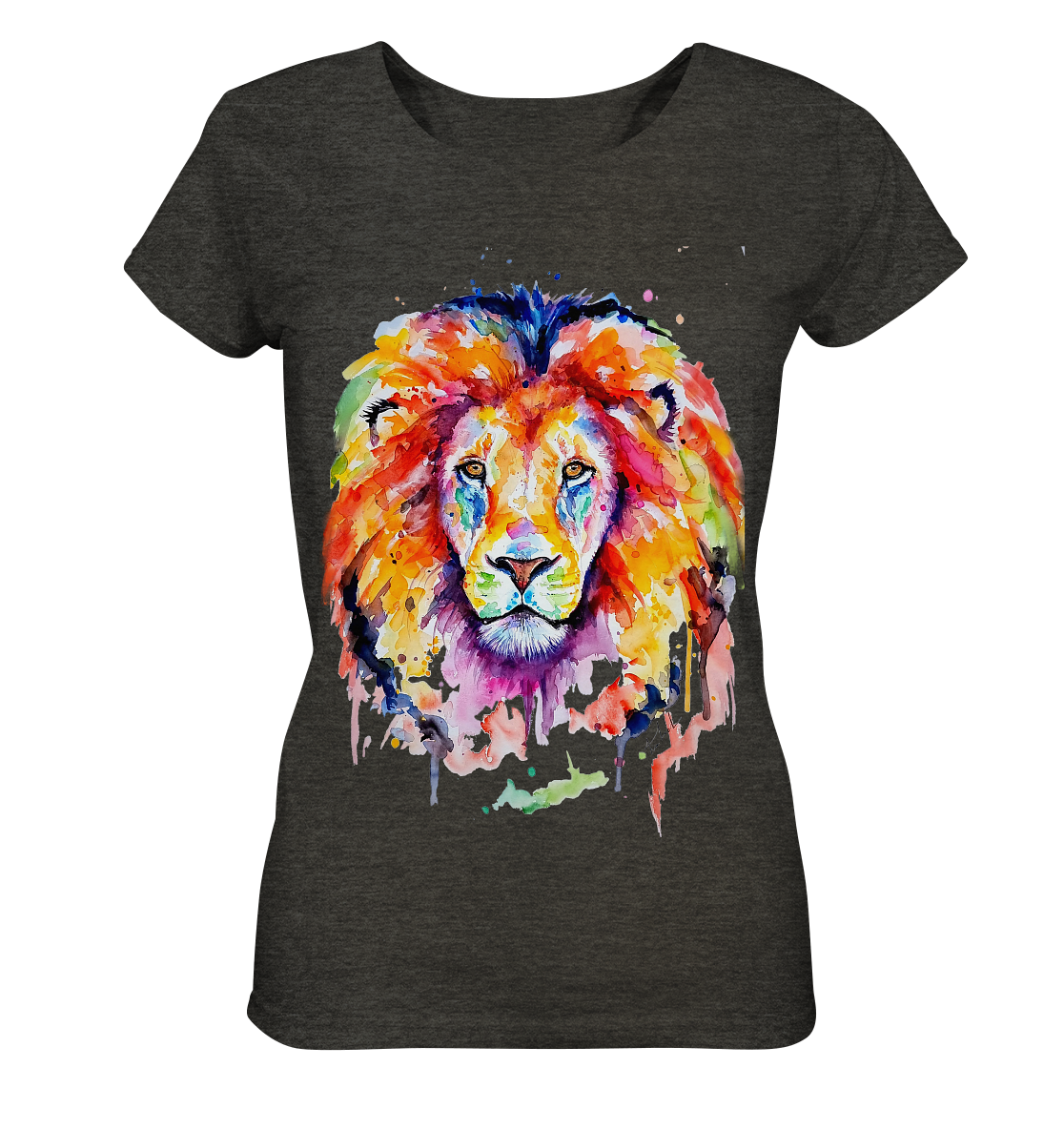 Bunter Löwe - Ladies Organic Shirt (meliert)