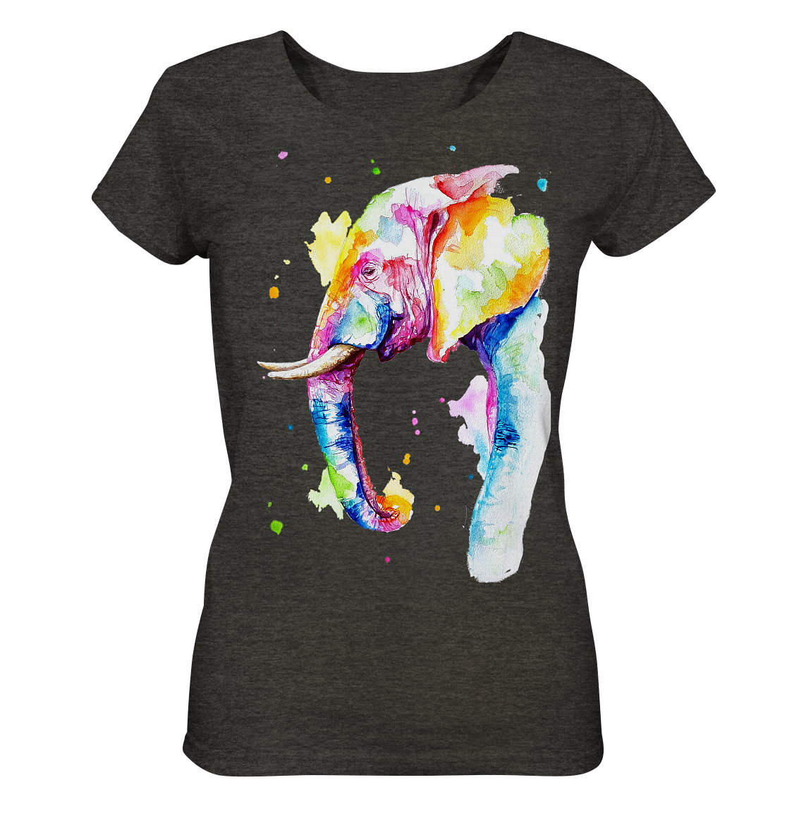 Bunter Elefant - Ladies Organic Shirt (meliert)