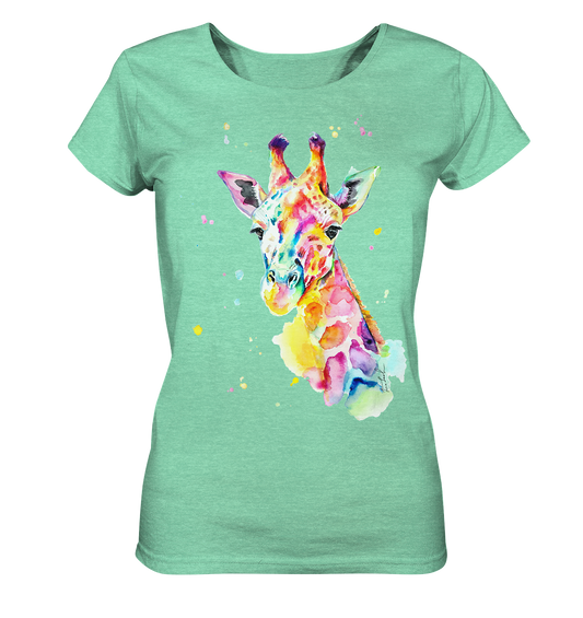 Bunte Giraffe - Ladies Organic Shirt (meliert)