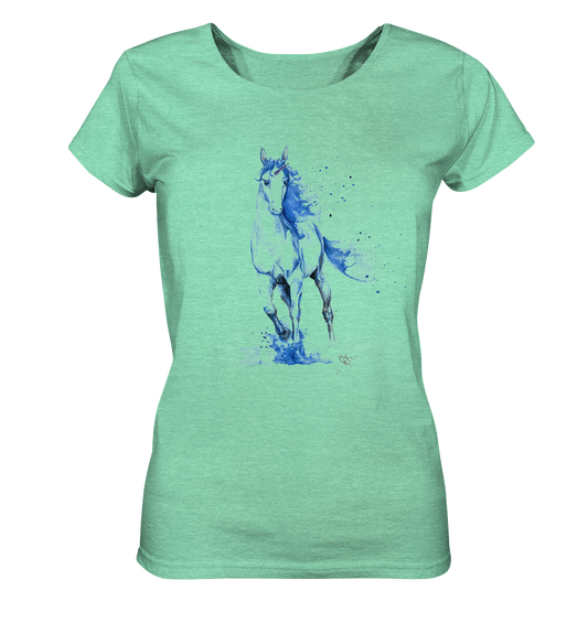 Blaues Einhorn - Ladies Organic Shirt (meliert)