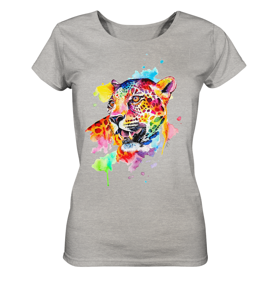 Bunter Leopard - Ladies Organic Shirt (meliert)