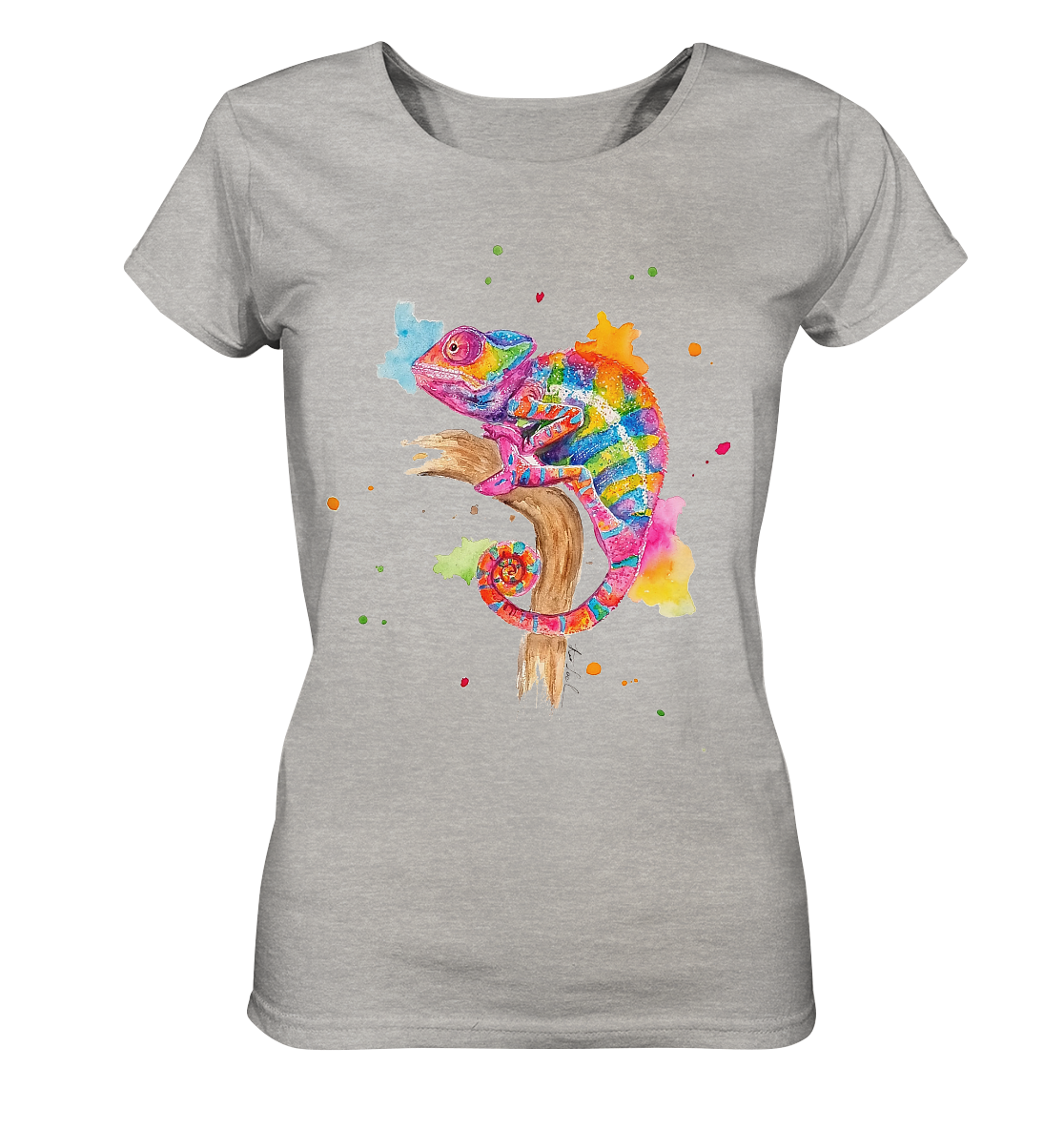 Buntes Chamäleon - Ladies Organic Shirt (meliert)