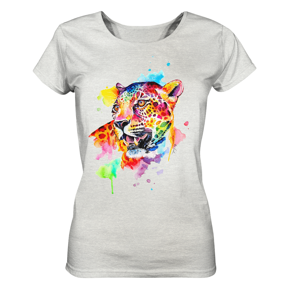 Bunter Leopard - Ladies Organic Shirt (meliert)