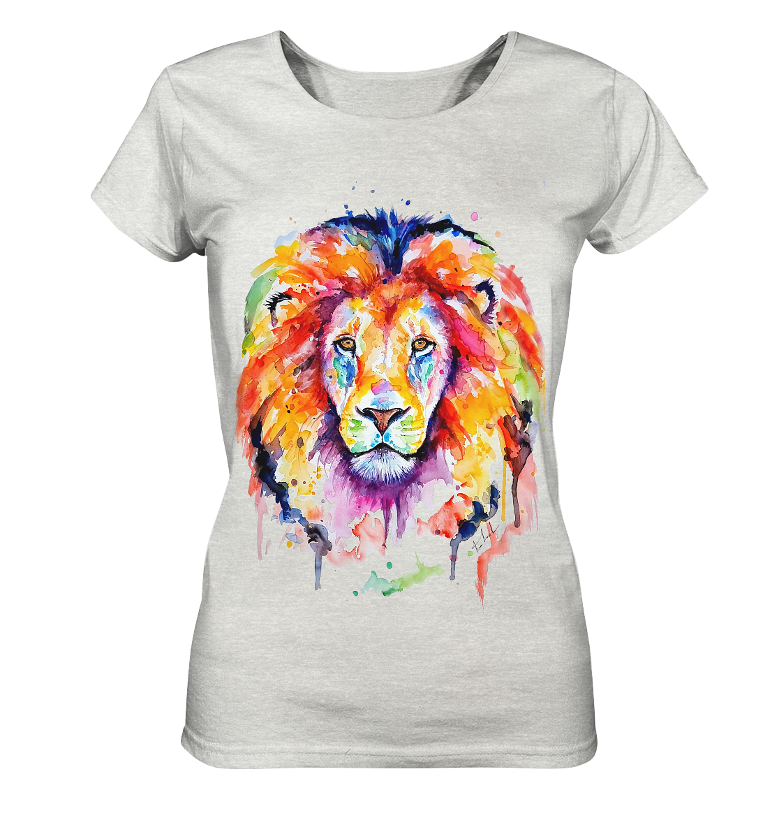 Bunter Löwe - Ladies Organic Shirt (meliert)
