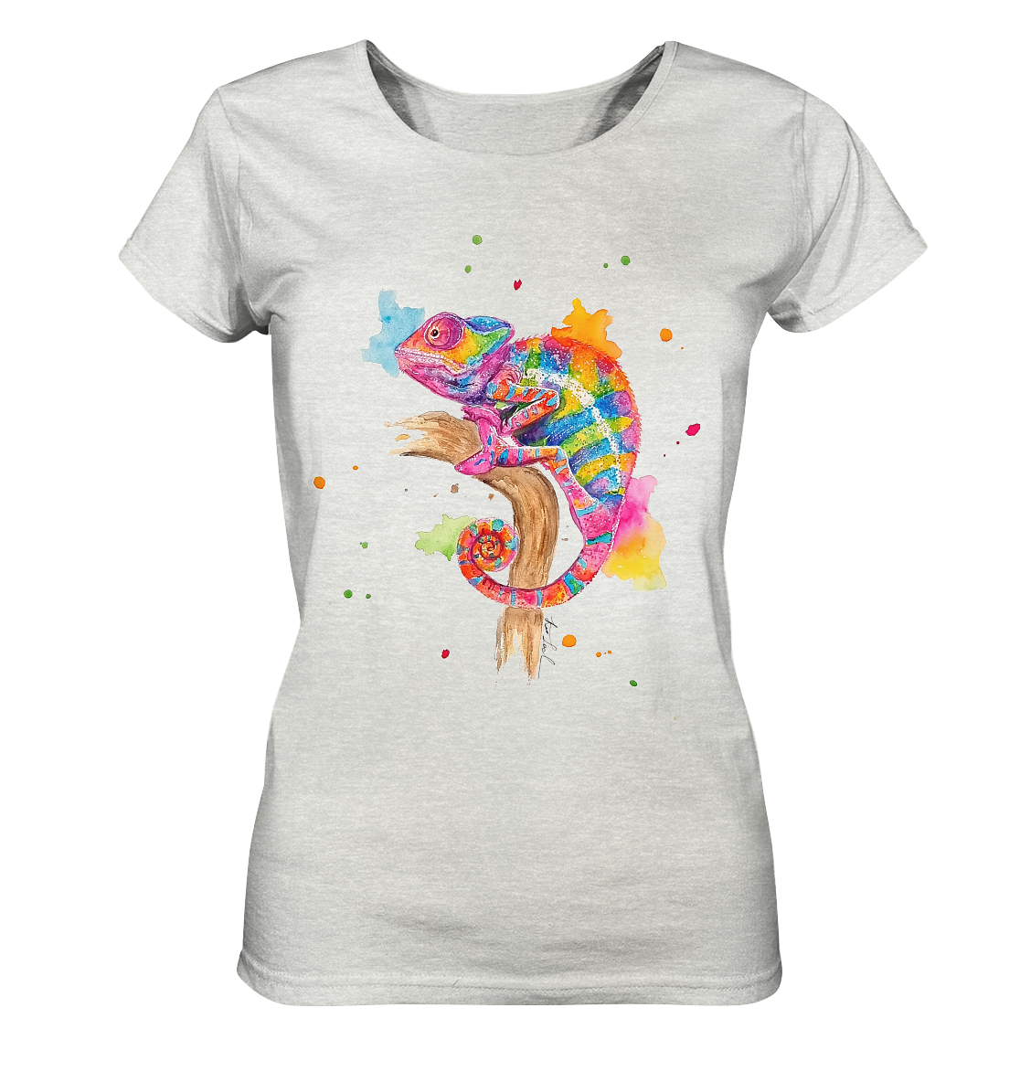 Buntes Chamäleon - Ladies Organic Shirt (meliert)