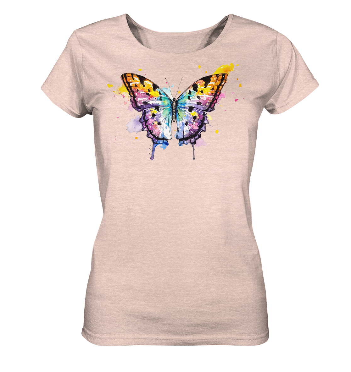 Bunter Schmetterling - Ladies Organic Shirt (meliert)