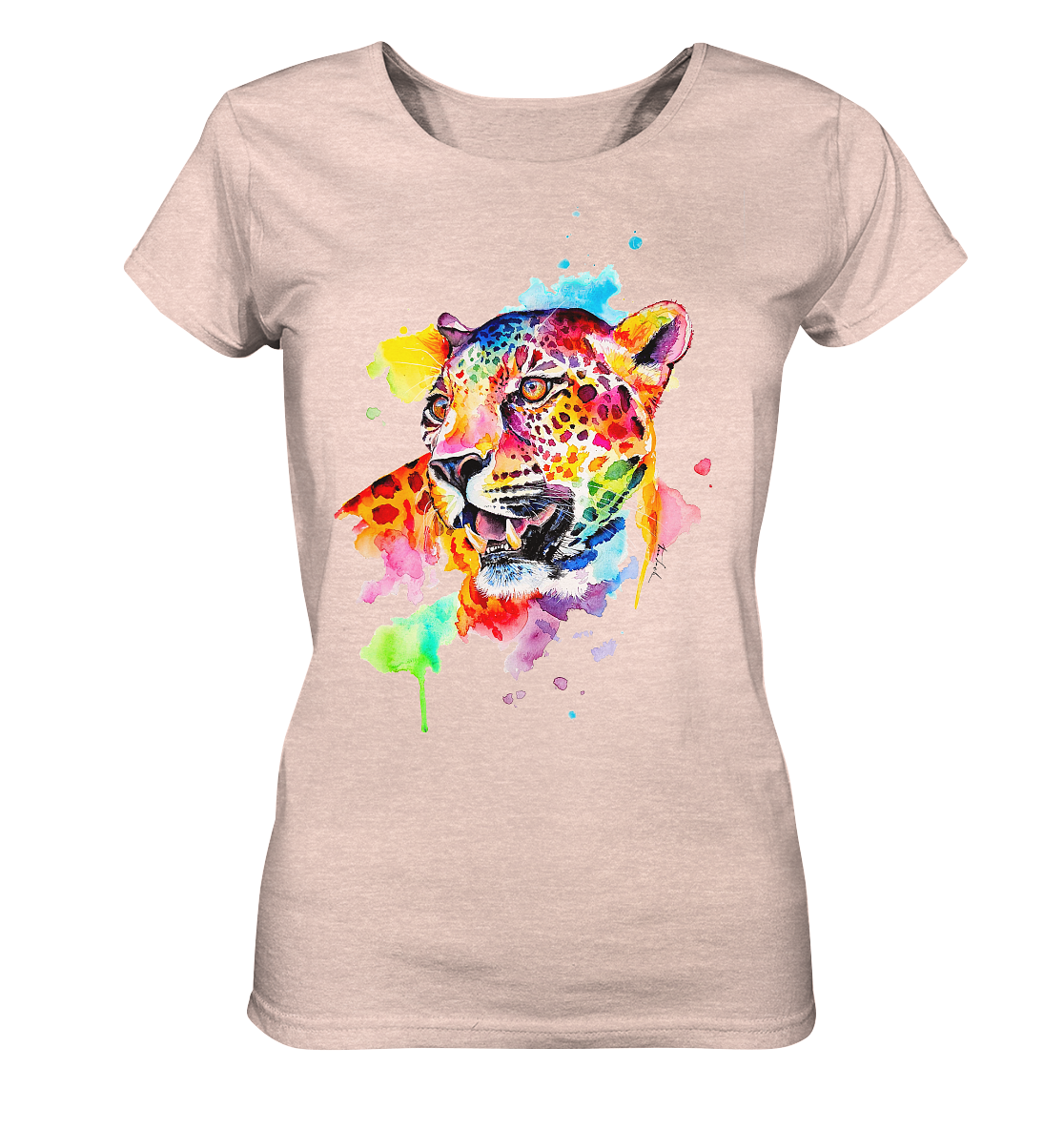 Bunter Leopard - Ladies Organic Shirt (meliert)