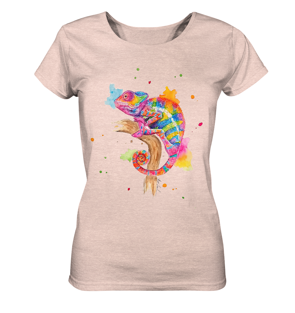 Buntes Chamäleon - Ladies Organic Shirt (meliert)