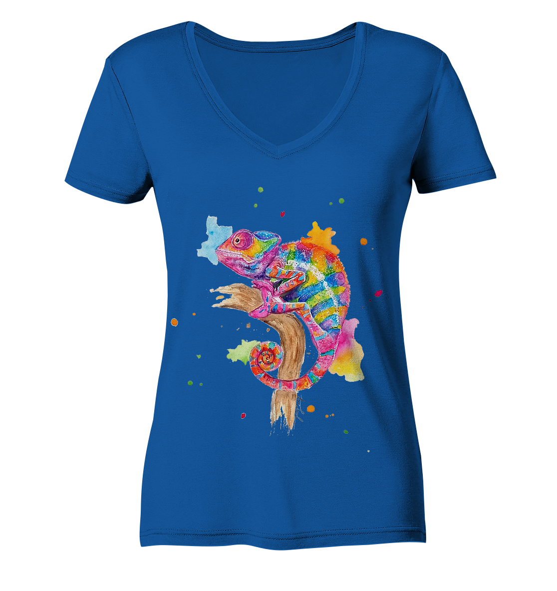Buntes Chamäleon - Ladies Organic V-Neck Shirt
