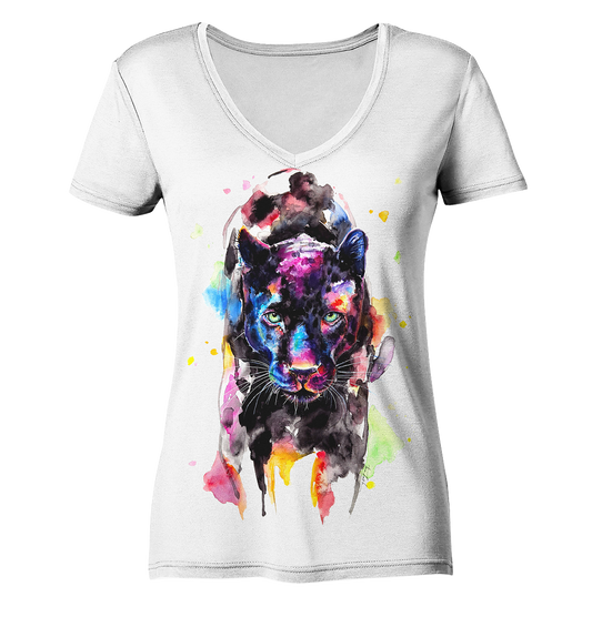 Schwarzer Panther - Ladies Organic V-Neck Shirt
