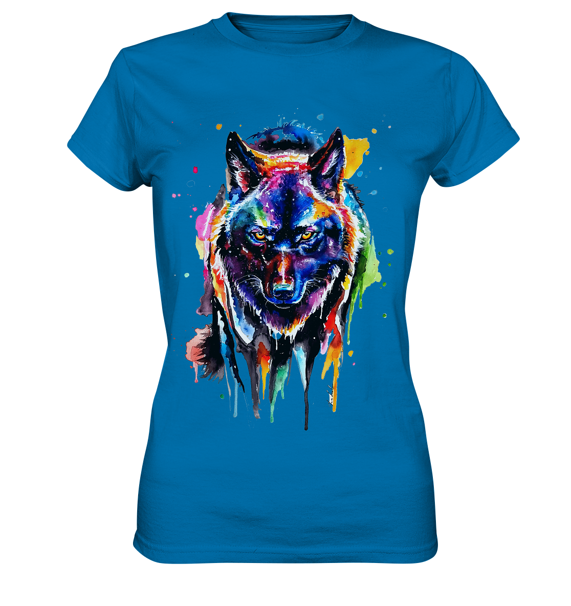 Bunter schwarzer Wolf - Ladies Premium Shirt