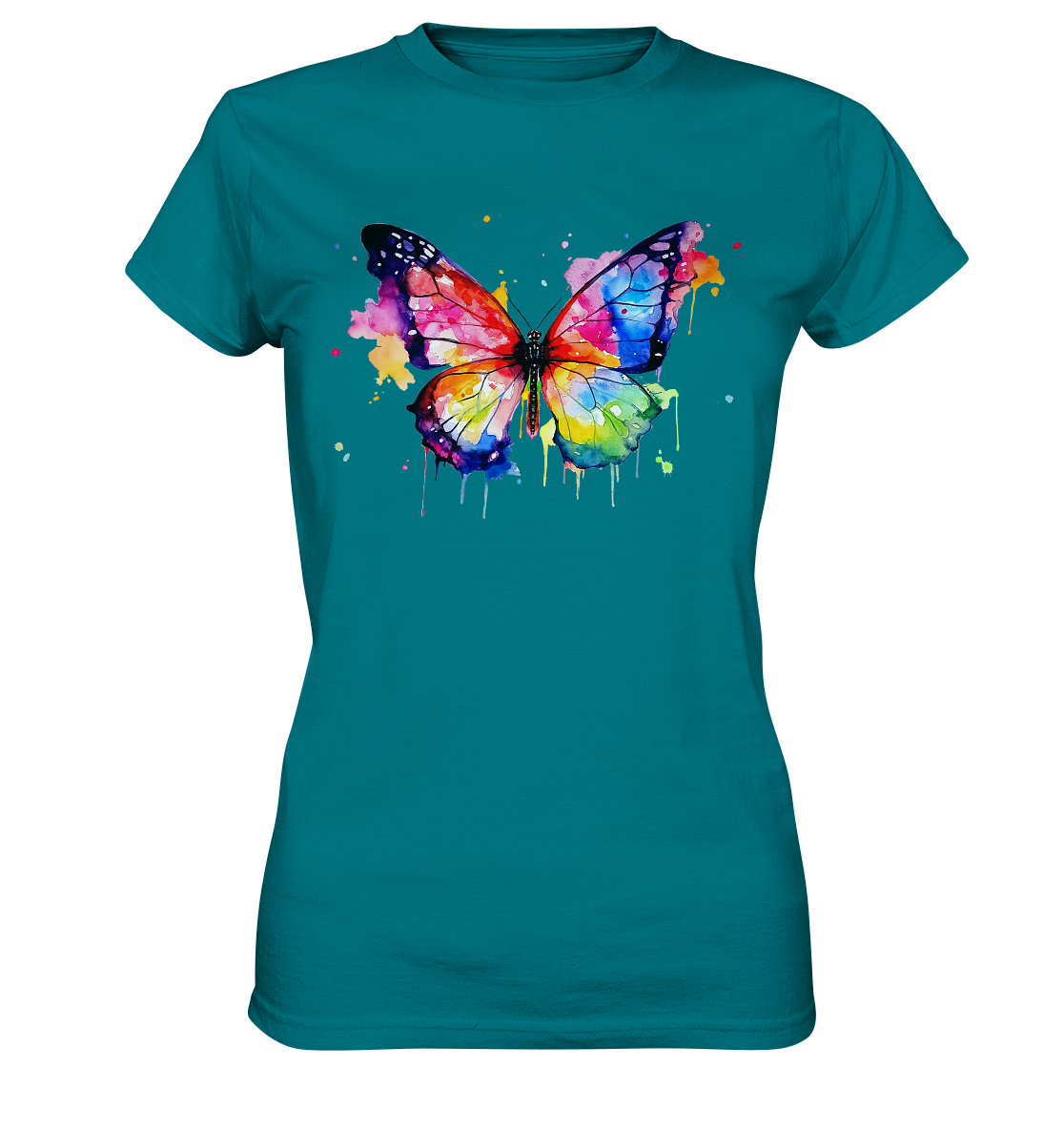 Motiv farbenfroher Schmetterling - Ladies Premium Shirt