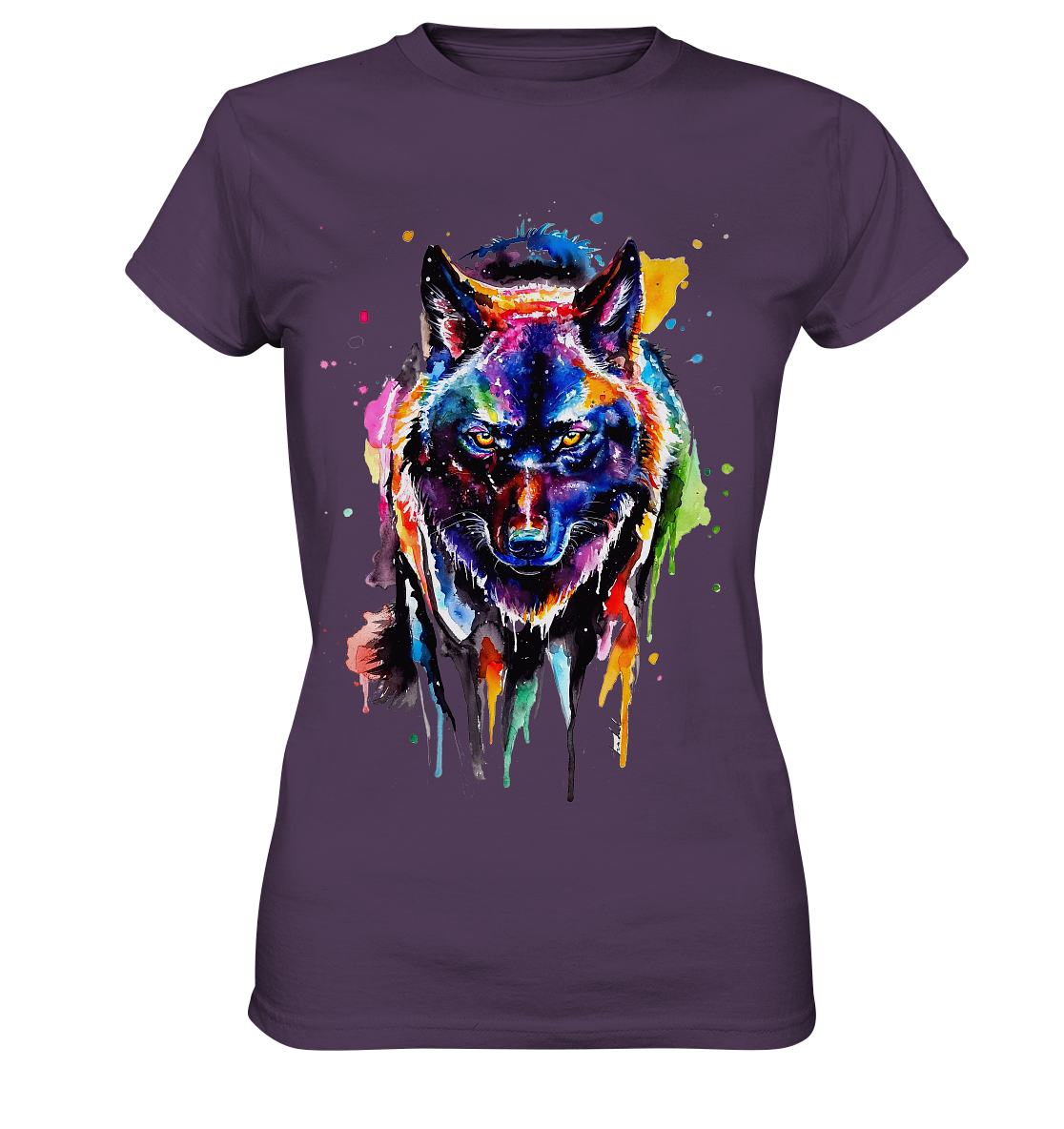 Bunter schwarzer Wolf - Ladies Premium Shirt