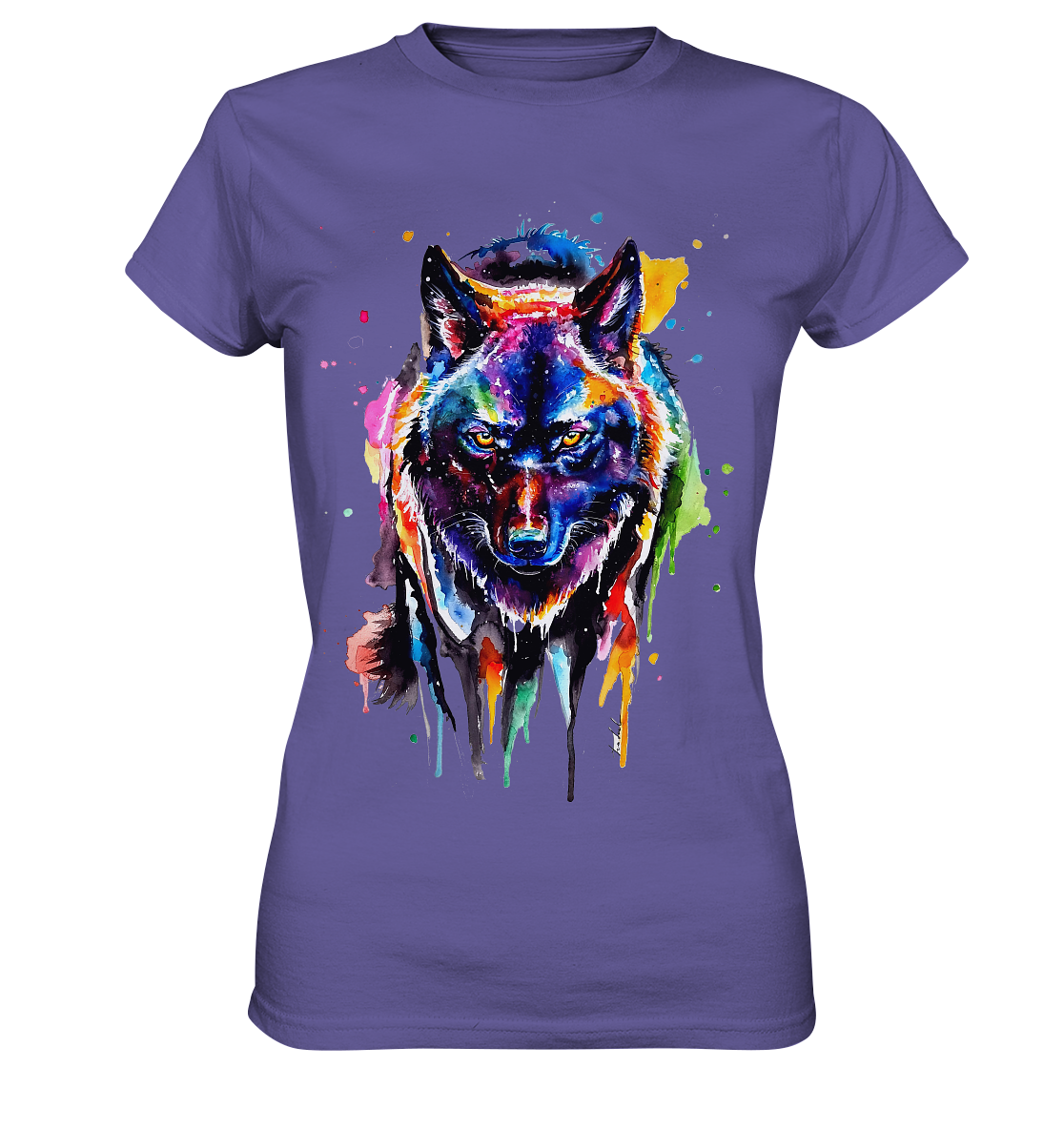 Bunter schwarzer Wolf - Ladies Premium Shirt