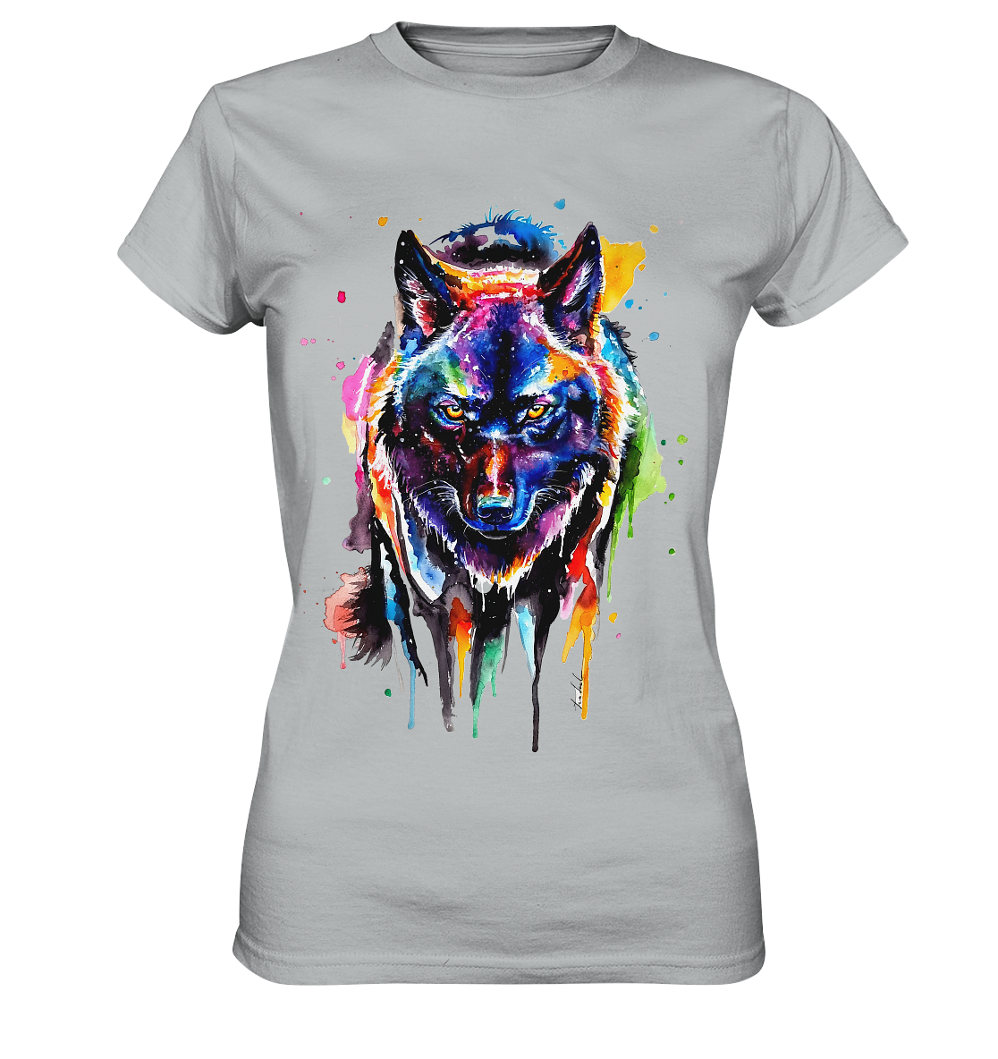 Bunter schwarzer Wolf - Ladies Premium Shirt