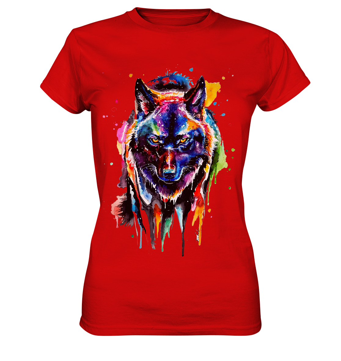 Bunter schwarzer Wolf - Ladies Premium Shirt