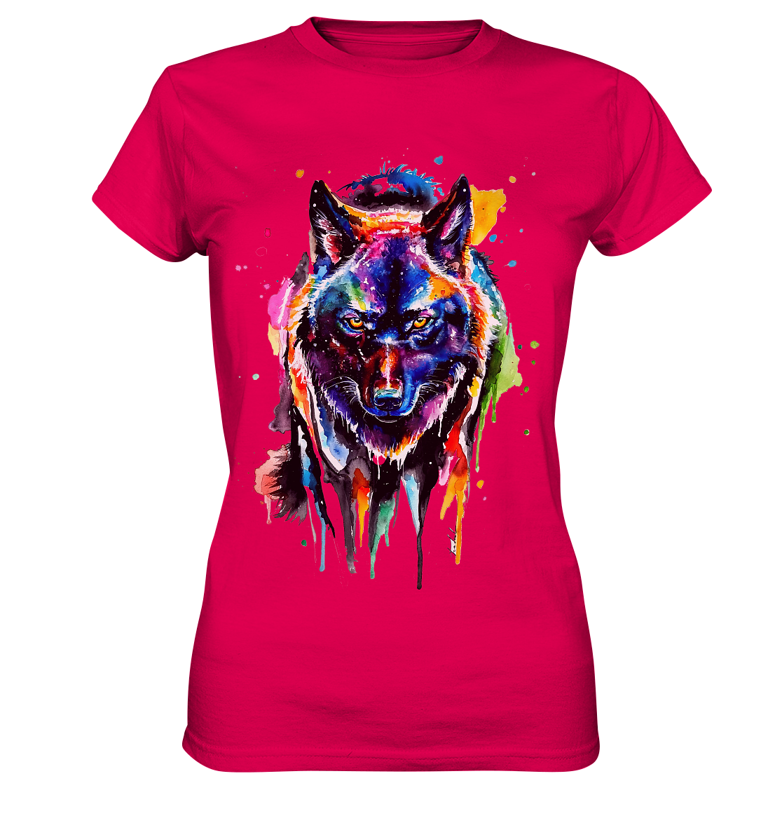 Bunter schwarzer Wolf - Ladies Premium Shirt