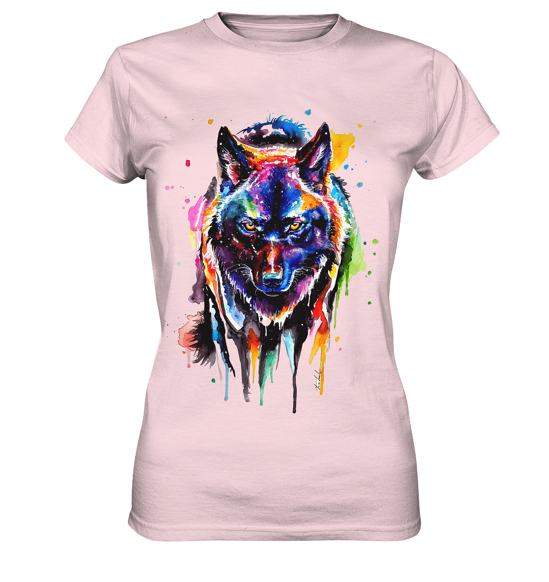 Bunter schwarzer Wolf - Ladies Premium Shirt