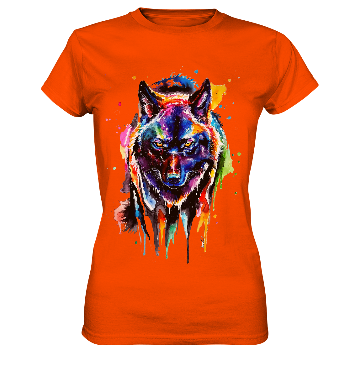 Bunter schwarzer Wolf - Ladies Premium Shirt