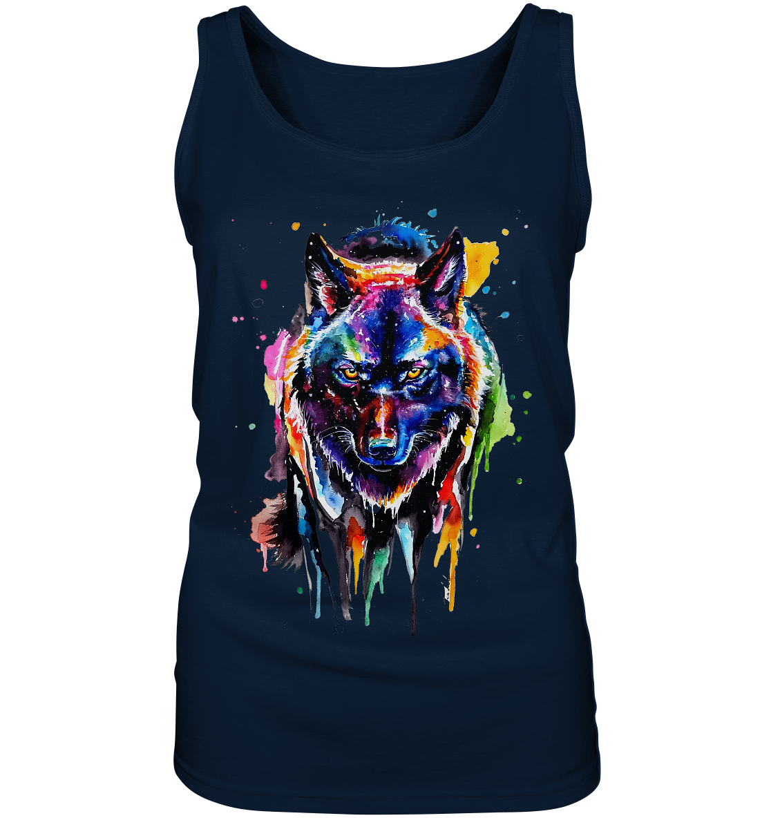 Bunter schwarzer Wolf - Ladies Tank-Top