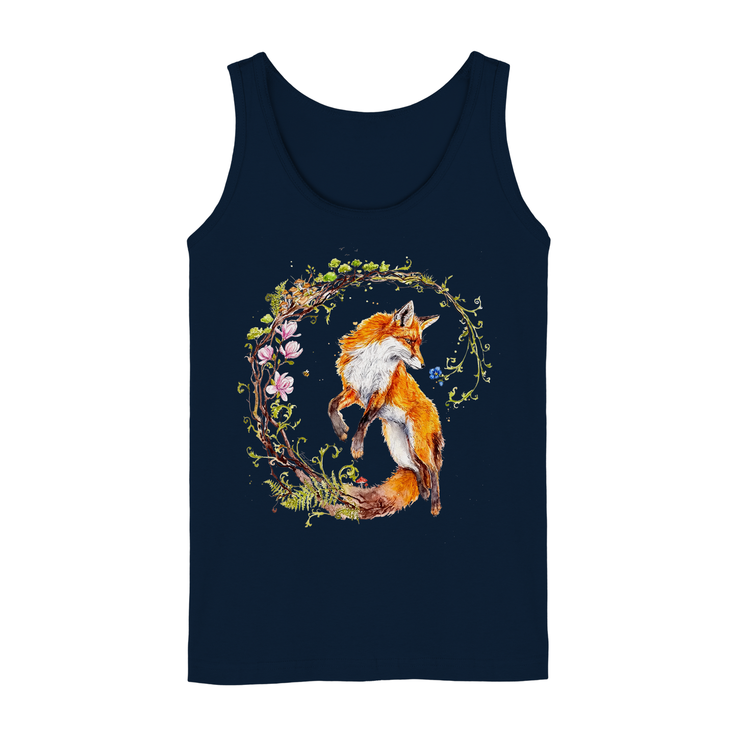 Fuchs mit Rankenillustration - Ladies Tank-Top