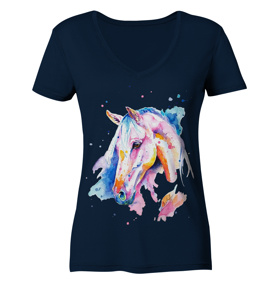 Buntes Pferd - Ladies V-Neck Shirt