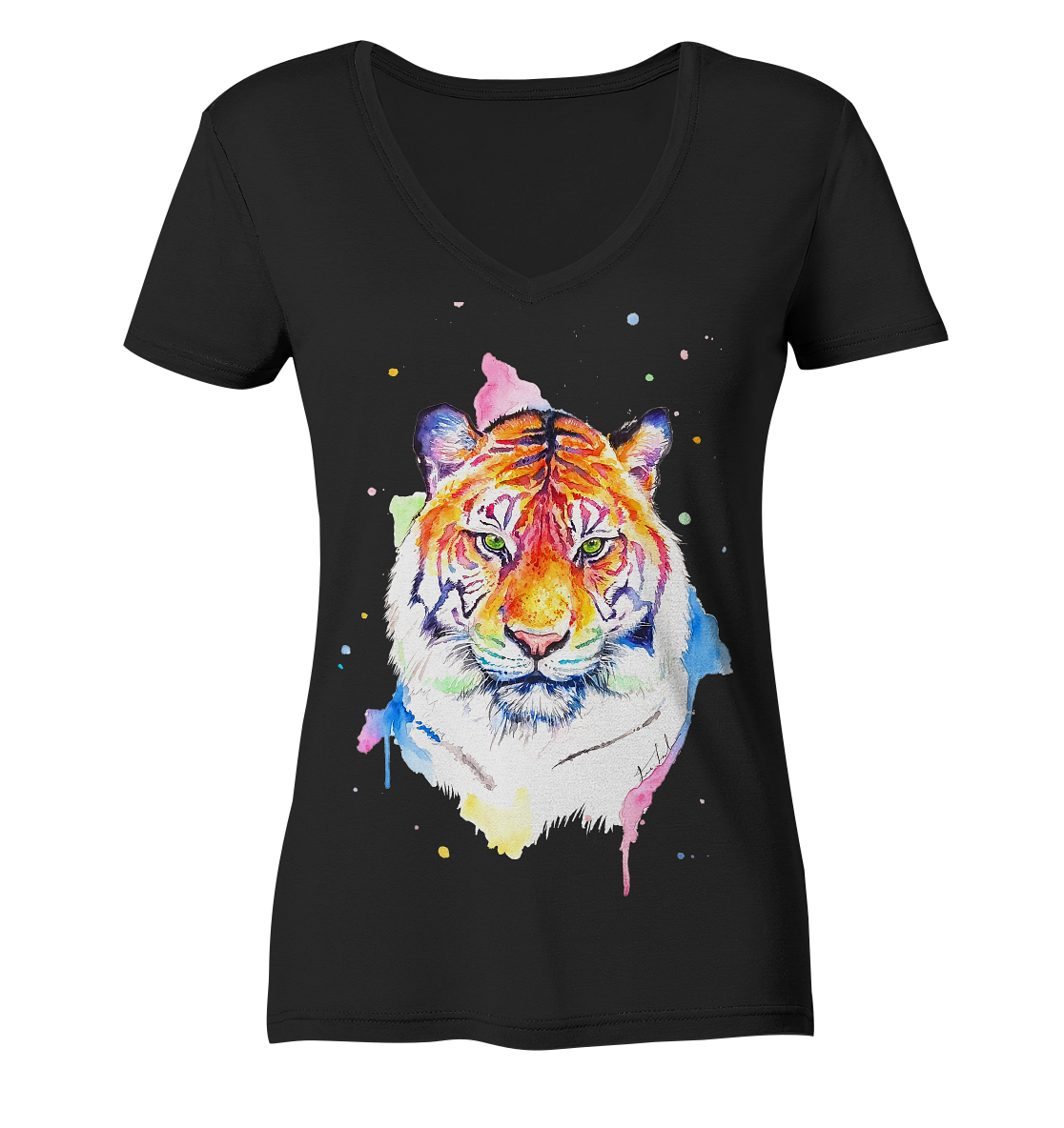 Bunter Tiger - Ladies V-Neck Shirt