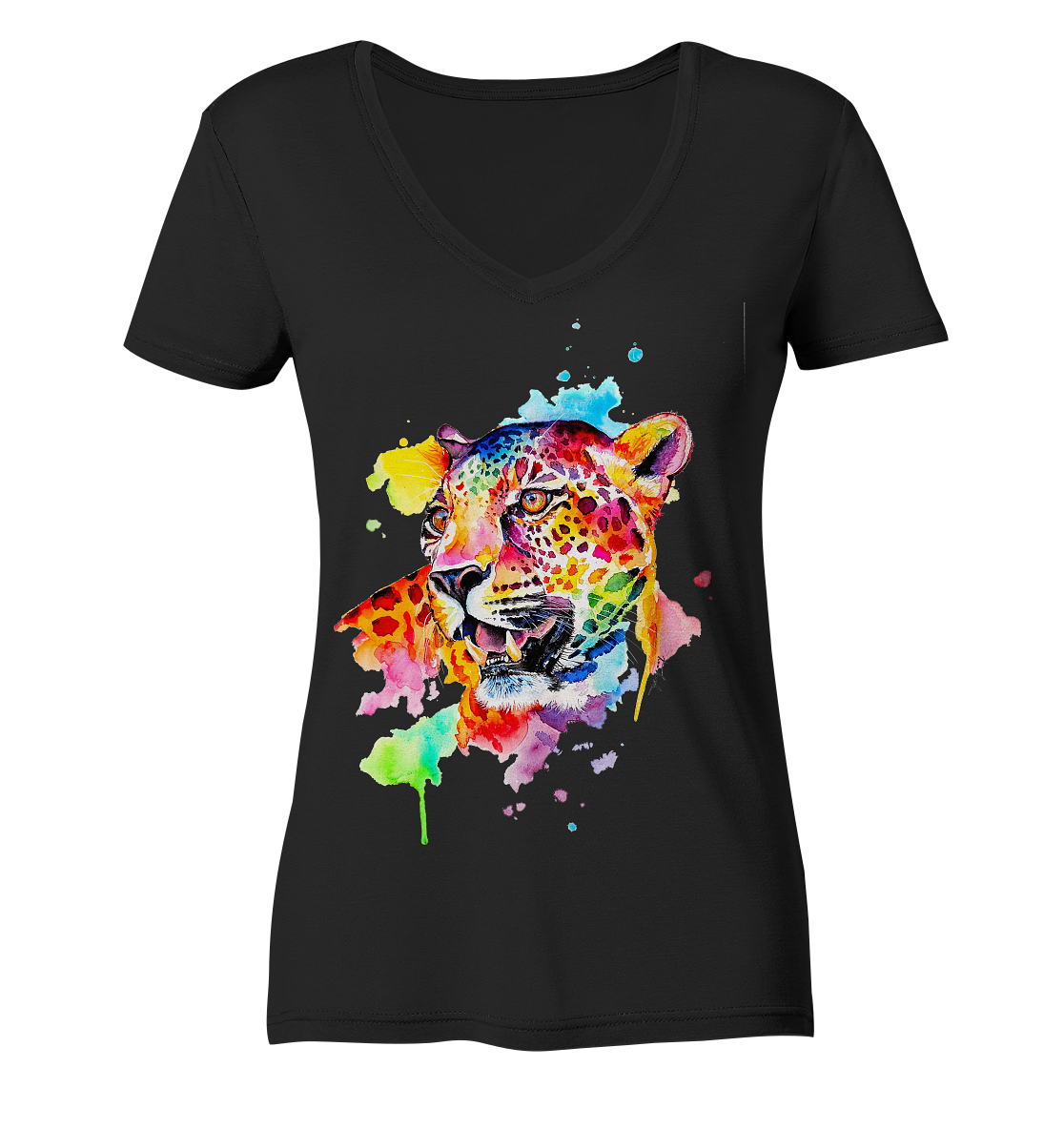 Bunter Leopard - Ladies V-Neck Shirt