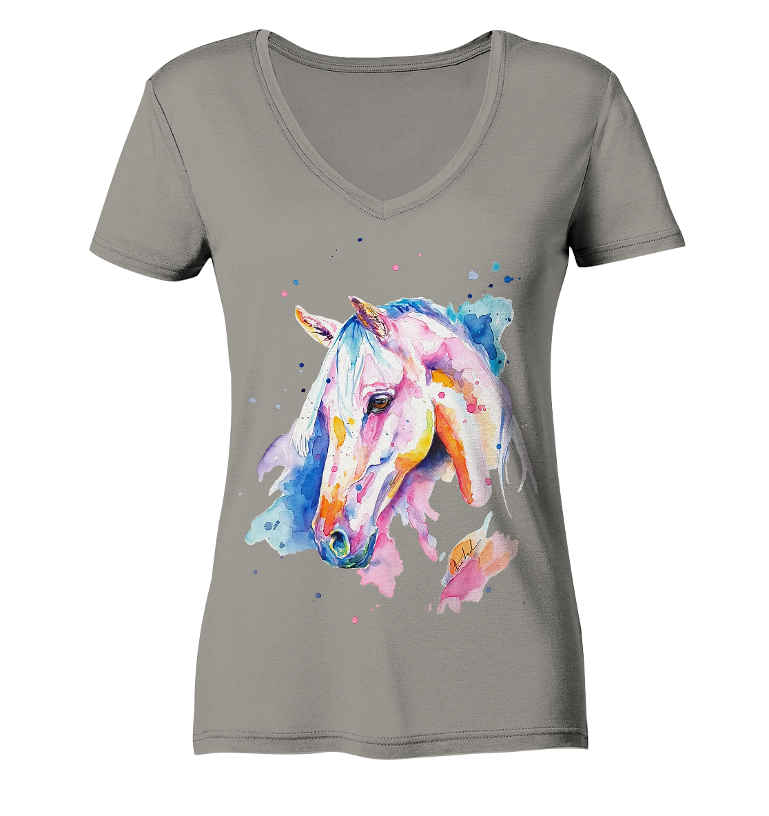 Buntes Pferd - Ladies V-Neck Shirt