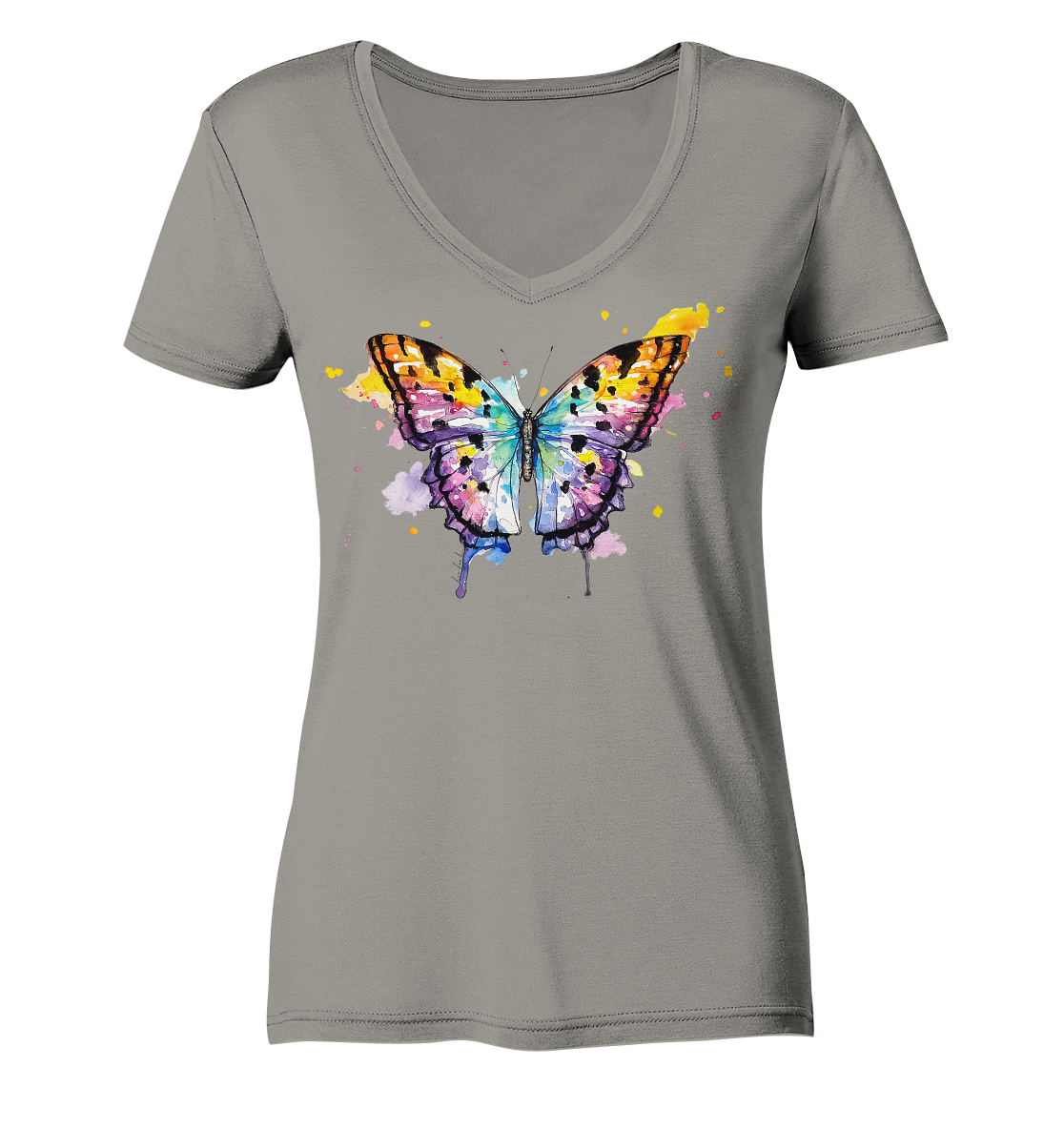 Bunter Schmetterling - Ladies V-Neck Shirt