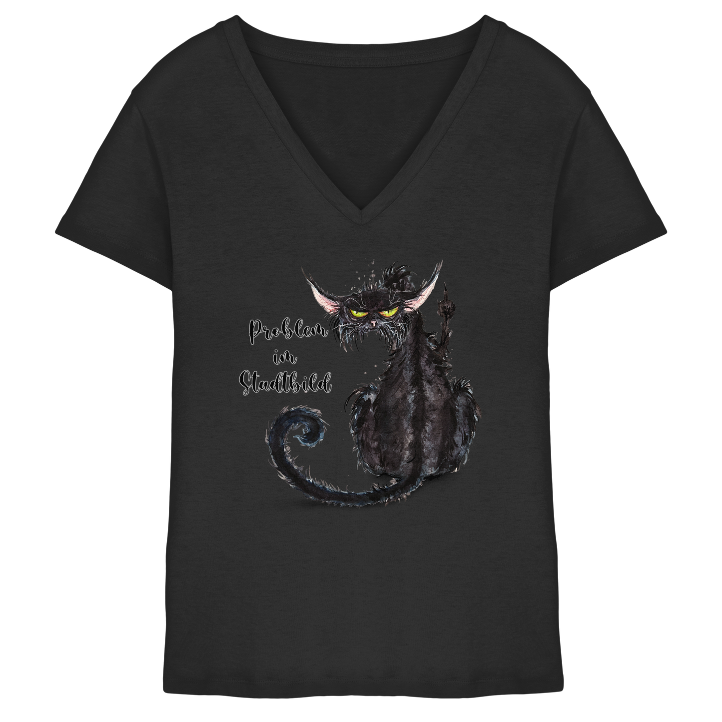 F*U-Cat - Problem im Stadtbild - Ladies V-Neck Shirt