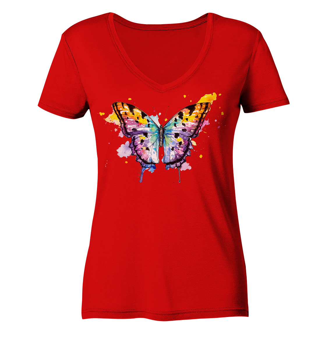 Bunter Schmetterling - Ladies V-Neck Shirt