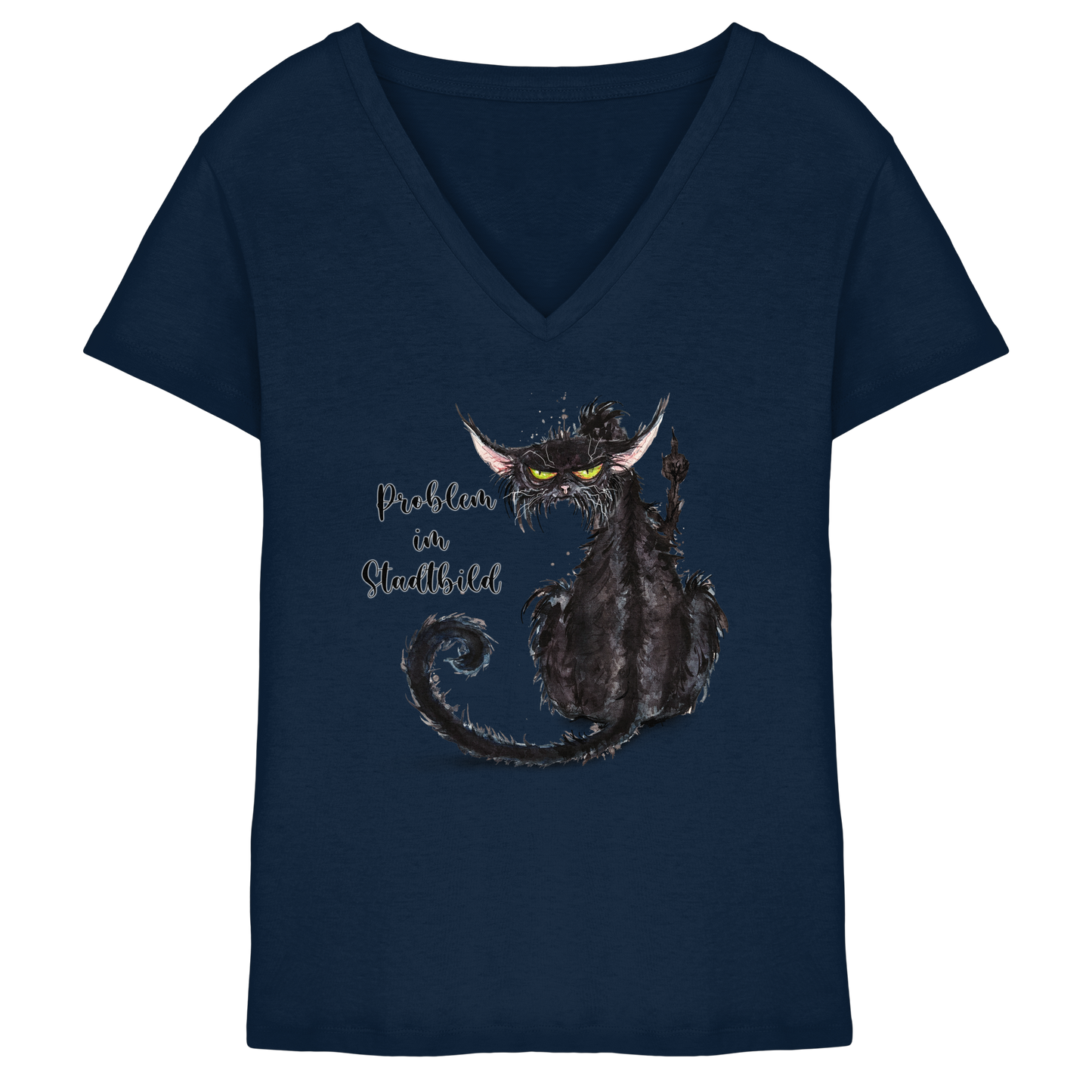 F*U-Cat - Problem im Stadtbild - Ladies V-Neck Shirt