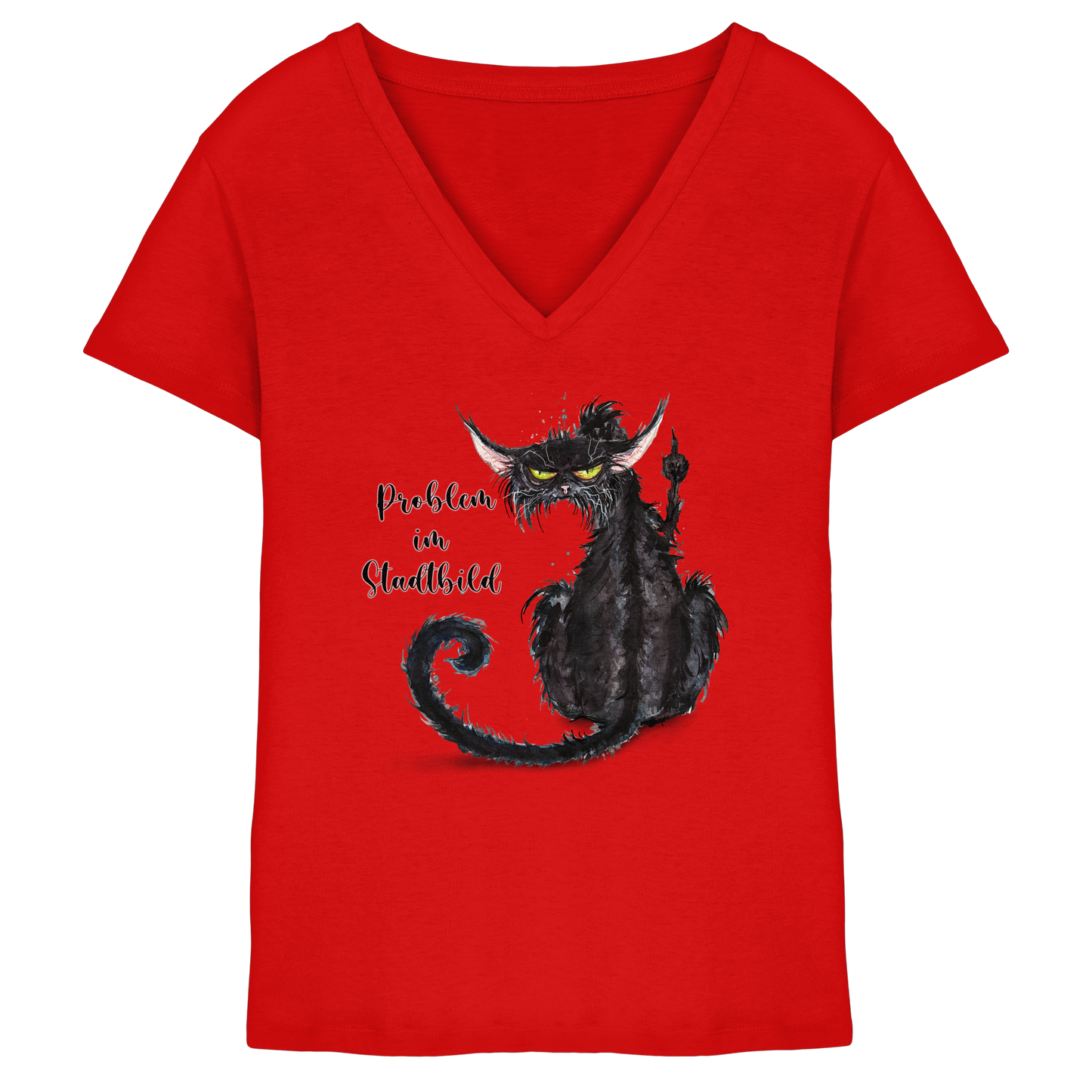 F*U-Cat - Problem im Stadtbild - Ladies V-Neck Shirt