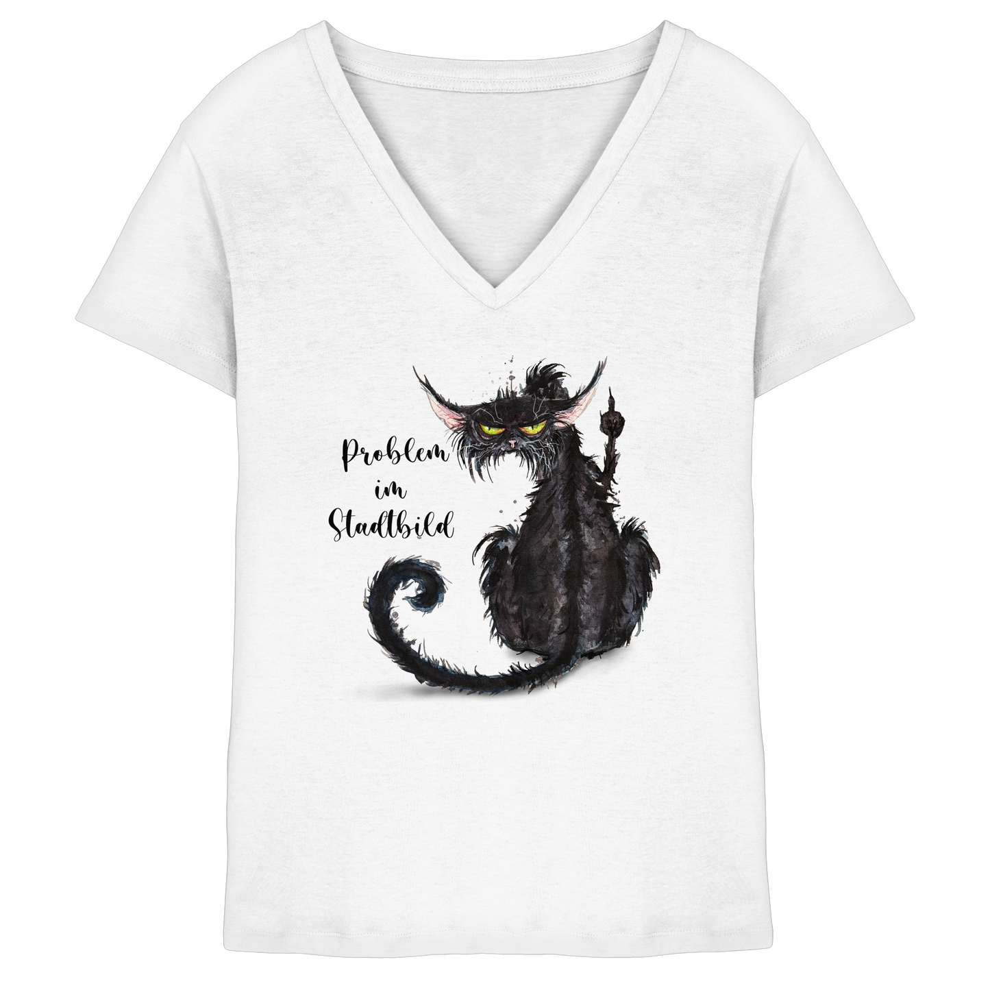 F*U-Cat - Problem im Stadtbild - Ladies V-Neck Shirt