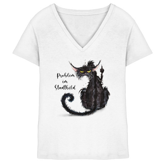F*U-Cat - Problem im Stadtbild - Ladies V-Neck Shirt