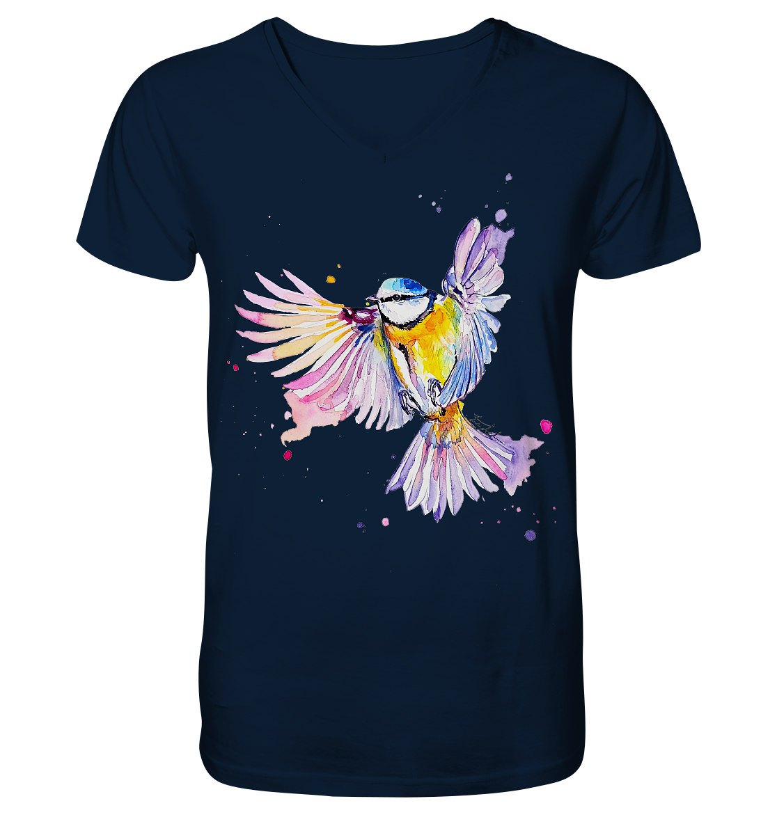 Motiv Blaumeise - Mens Organic V-Neck Shirt