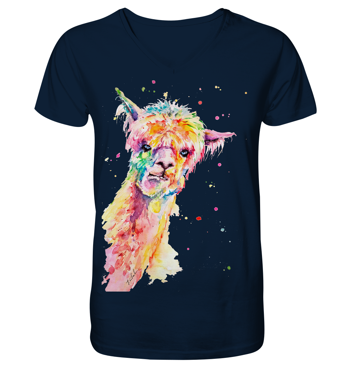 Lustiges Alpaka - Mens Organic V-Neck Shirt