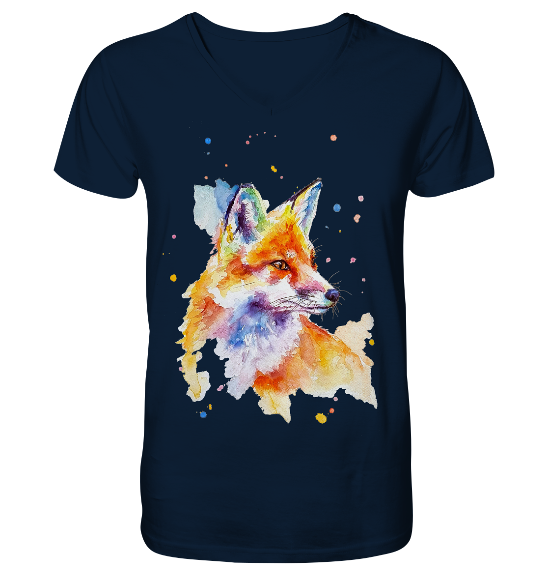 Bunter Fuchs - Mens Organic V-Neck Shirt