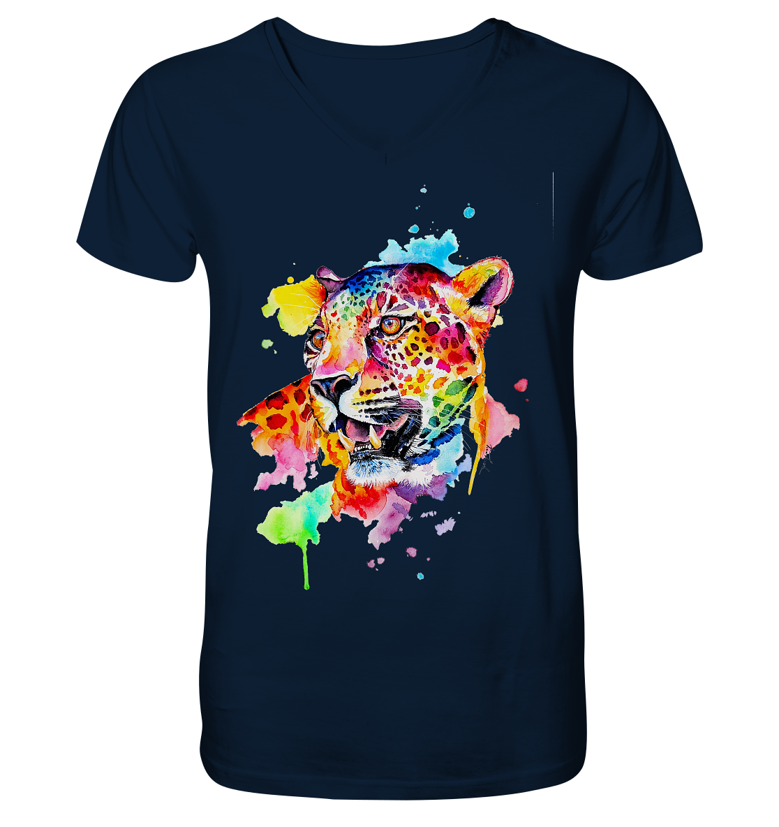 Bunter Leopard - Mens Organic V-Neck Shirt