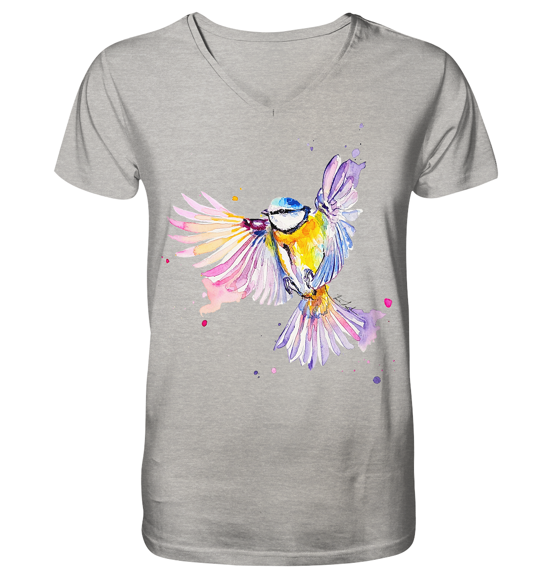 Motiv Blaumeise - Mens Organic V-Neck Shirt