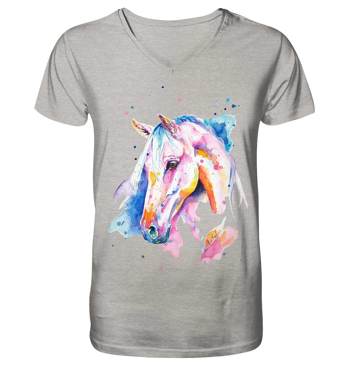 Buntes Pferd - Mens Organic V-Neck Shirt